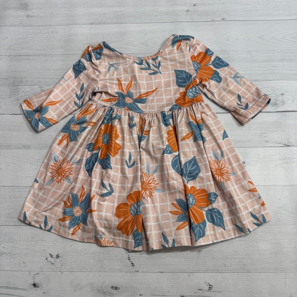 Mila & Rose girls orange and teal floral dress size 3T